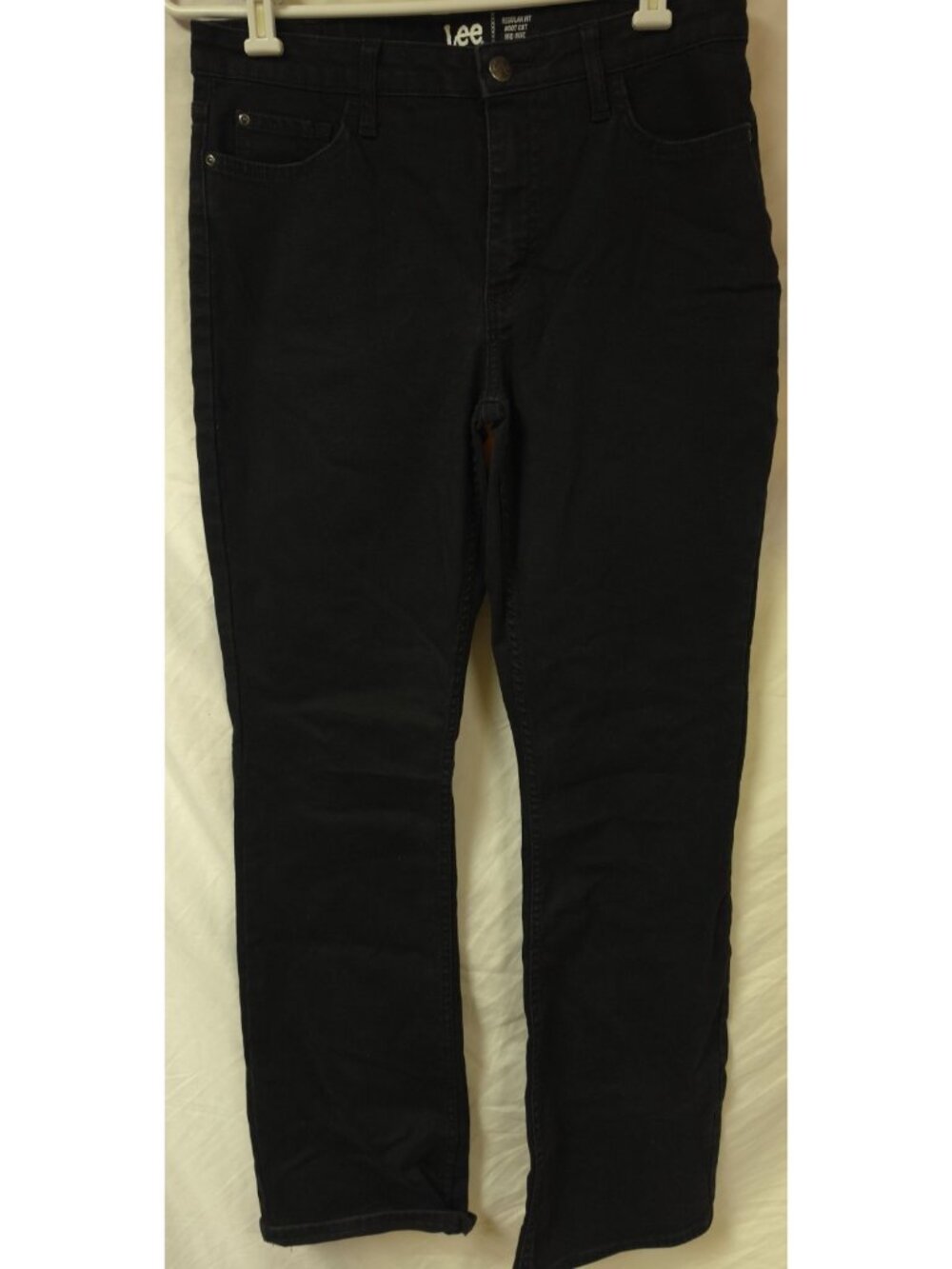 Lee Regular Fit Womens Sz 12M Black Stretch Mid Rise Bootcut Denim Jeans 32x32
